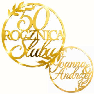 DEKORACJA ROCZNICA ŚLUBU KOŁA IMIĘ ZŁOTE
