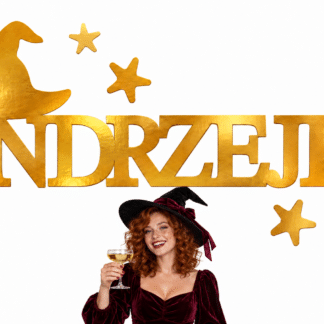 BANER NAPIS ANDRZEJKI KAPLEUSZ GWIAZDKI ZŁOTY DEKORACJA